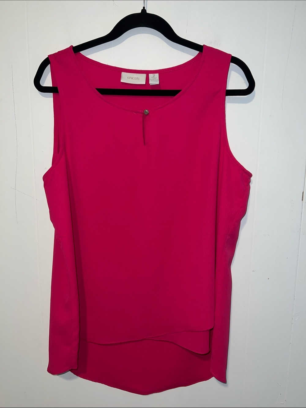 Chico's Layered Sleeveless Top - Fuchsia Size 2 (L)